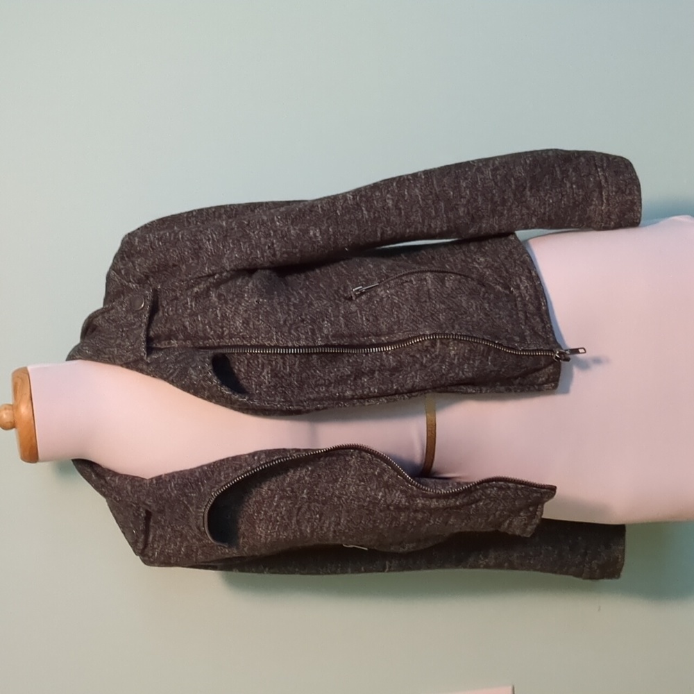 Stacatto Medium Charcoal Knit Moto Jacket